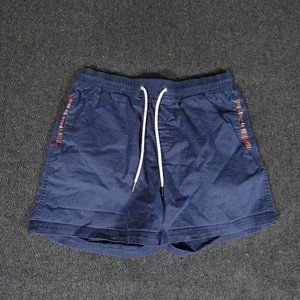 Wowie Drawstring Pull On Shorts Mens Medium 4" Aztec Pockets Stretch Blue